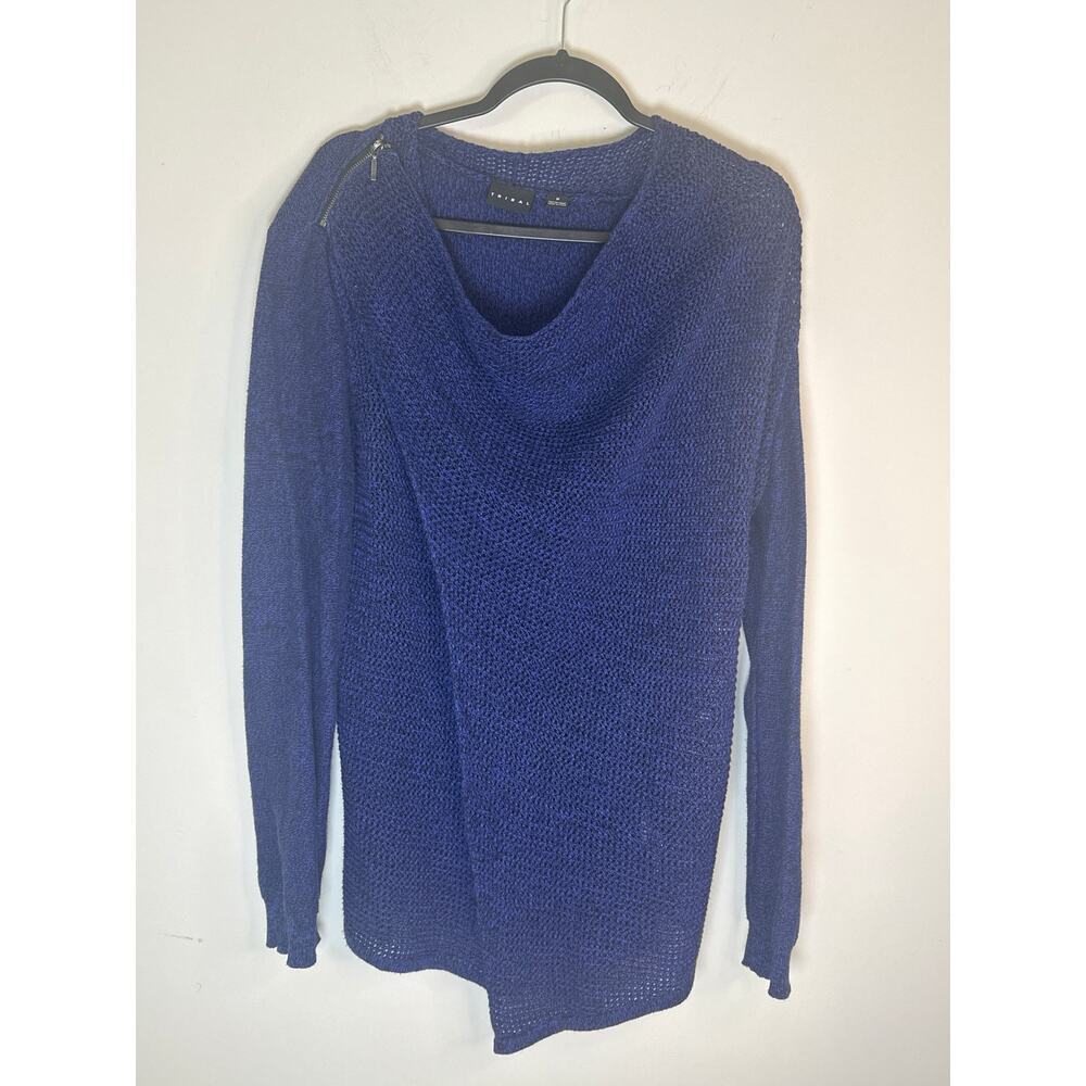 Tribal Cross Over Open Knit Long‎ Sleeve sweater size M funky hipster chic